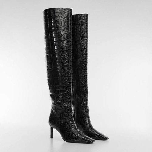 Black Coco-Effect Heeled Boots - Mango - Modalova