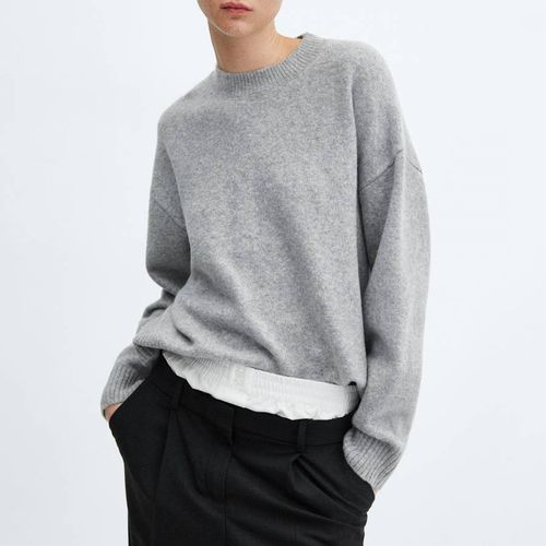 Light Grey Knitted Jumper - Mango - Modalova