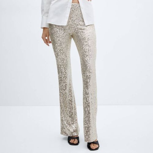 Rose Gold Sequin Flared Trousers - Mango - Modalova