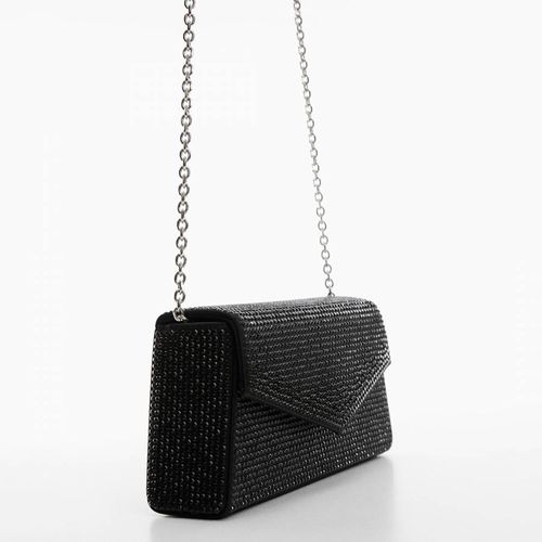 Black Chain Bag With Crystals - Mango - Modalova