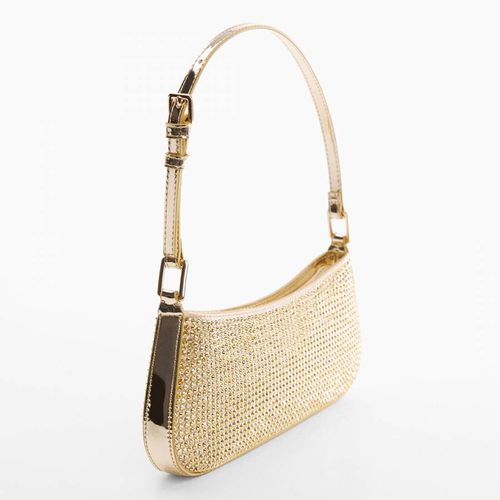 Gold Rhinestone Shoulder Bag - Mango - Modalova