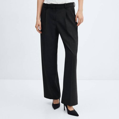 Grey Double-Waist Straight Trousers - Mango - Modalova