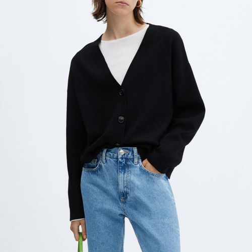 Black Button Knit Cardigan - Mango - Modalova