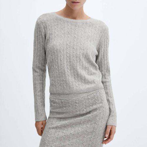 Light Grey Cable-Knit Jumper - Mango - Modalova