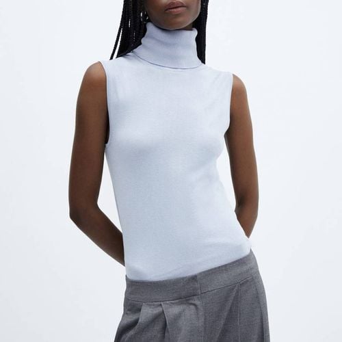 Sky Blue Turtleneck Knit Top - Mango - Modalova