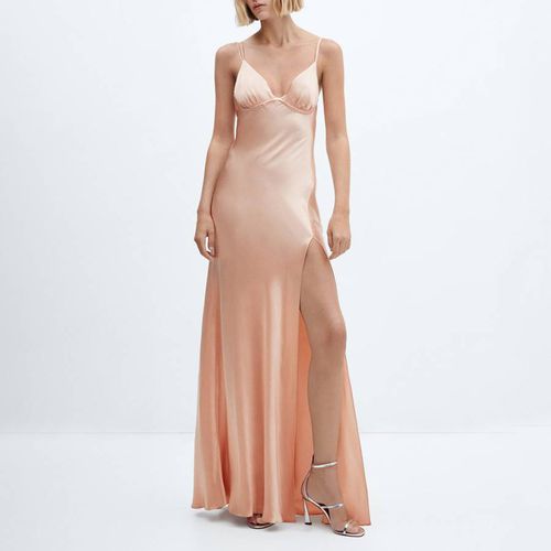 Peach Satin Camisole Dress - Mango - Modalova