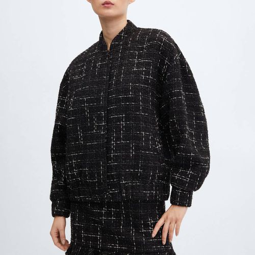 Black Tweed Bomber Jacket - Mango - Modalova