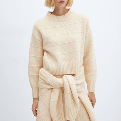 Beige Jumper With Decorative Seam - Mango - Modalova