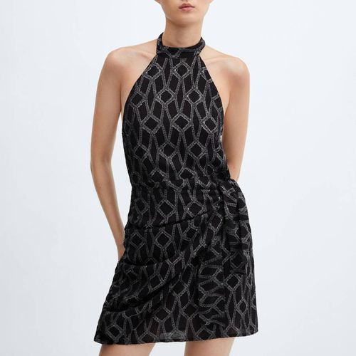 Black Lurex Halter-Neck Dress - Mango - Modalova