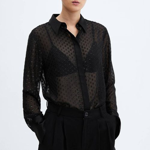 Semi-Transparent Plumeti Shirt - Mango - Modalova