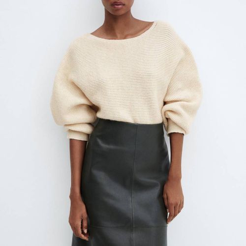 Ecru Puffed Sleeves Jumper - Mango - Modalova