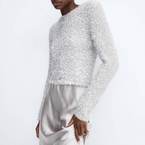 Silver Lurex Jumper - Mango - Modalova