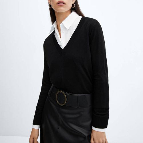 Black Cashmere Blend Jumper - Mango - Modalova