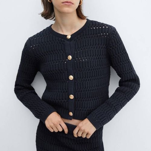 Knitted Cardigan With Gold Buttons - Mango - Modalova