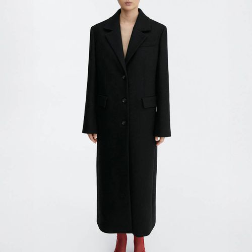 Black Structured Wool Coat - Mango - Modalova