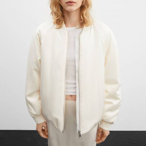 Ecru Quilted Bomber Jacket - Mango - Modalova