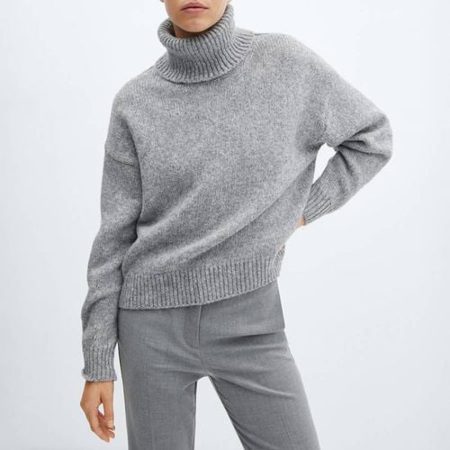 Grey Turtleneck Knitted Jumper - Mango - Modalova