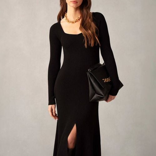 Black Rib Knit Midi Dress - Ro & Zo - Modalova