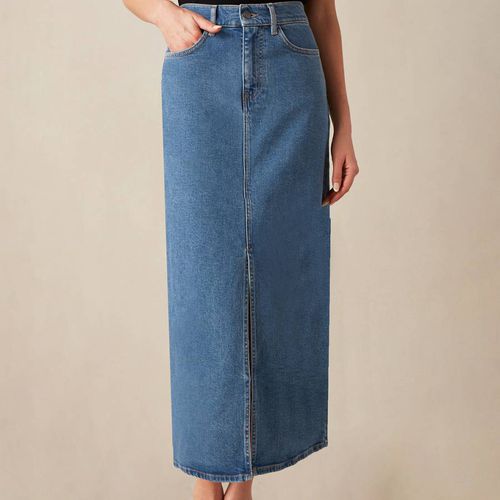 Blue Denim Midi Skirt - Ro & Zo - Modalova