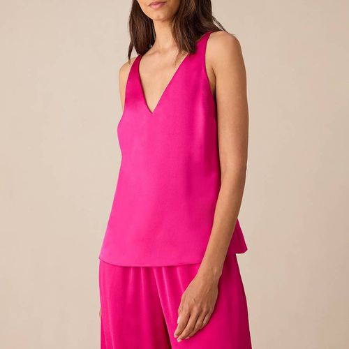 Pink Satin V-Neck Cami - Ro & Zo - Modalova