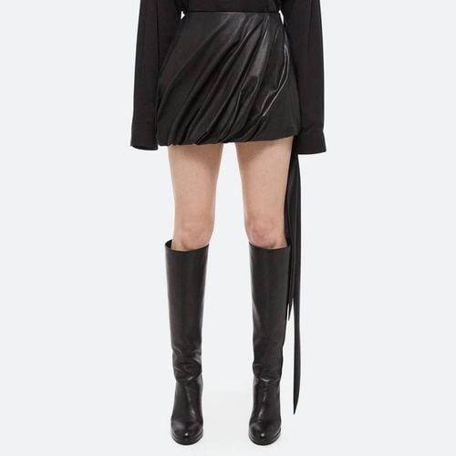 Black Leather Bubble Mini Skirt - HELMUT LANG - Modalova