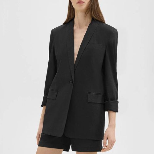 Black Rolled Sleeve Buttoned Blazer - Theory - Modalova