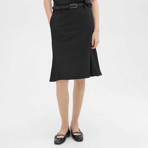 Black Flare Wool Blend Skirt - Theory - Modalova