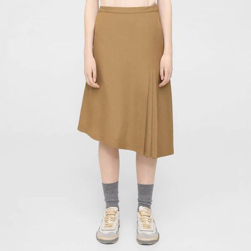 Beige Asymmetric Wool Blend Skirt - Theory - Modalova