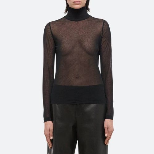 Black Two Tone Sheer Cotton Top - HELMUT LANG - Modalova