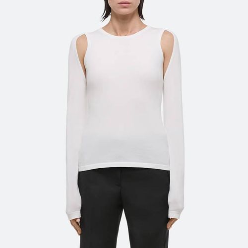 White Cut Out Cotton Top - HELMUT LANG - Modalova