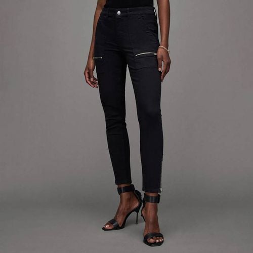 Black Demi Zip Skinny Stretch Jeans - AllSaints - Modalova