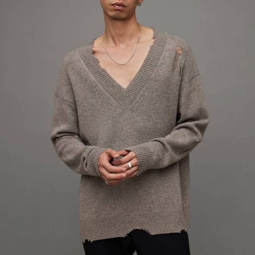 Vicious V-Neck Wool Blend Jumper - AllSaints - Modalova