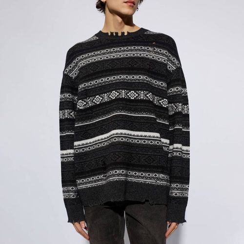 Charcoal Halldor Printed Wool Blend Jumper - AllSaints - Modalova