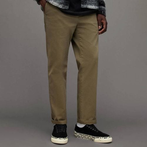 Khaki Verne Slim Fit Cotton Blend Chinos - AllSaints - Modalova