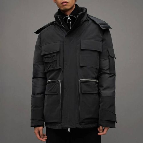 Black Orbit Hooded Puffer Jacket - AllSaints - Modalova