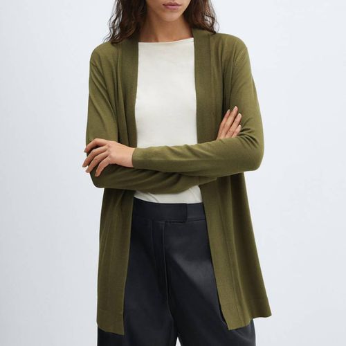 Khaki Fine-Knit Cardigan - Mango - Modalova