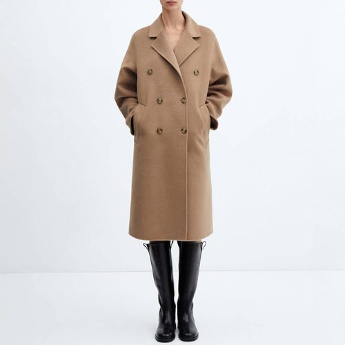 Camel Handmade Oversized Wool Coat - Mango - Modalova