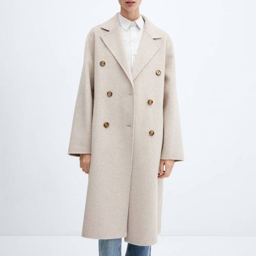 Off White Picarol Wool Blend Coat - Mango - Modalova