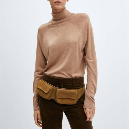 Brown Fine-Knit Turtleneck Sweater - Mango - Modalova