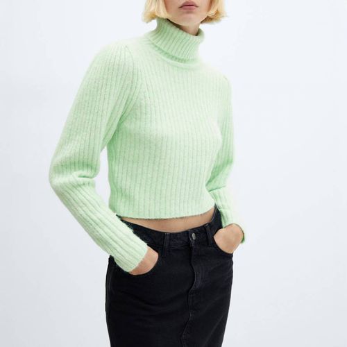 Green Turtleneck Knitted Sweater - Mango - Modalova