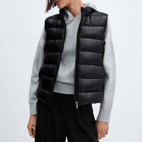 Black Padded Gilet - Mango - Modalova