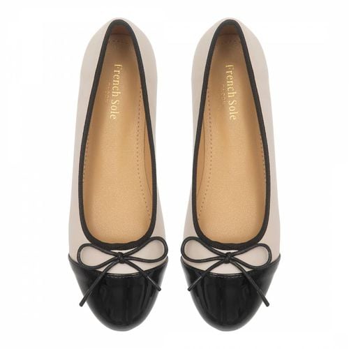 Cream/Black Leather Amelie Pumps - French Sole - Modalova