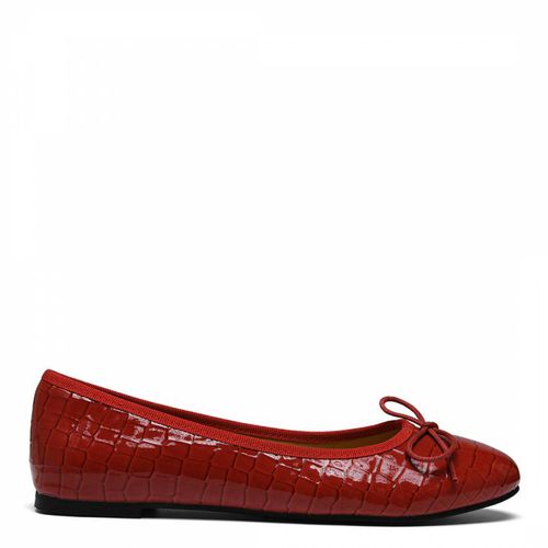 Raspberry Croc Patent Leather Amelie Pumps - French Sole - Modalova