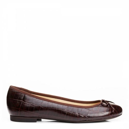 Brown Croc Leather Lola Pumps - French Sole - Modalova