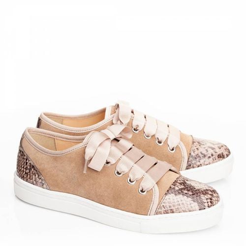 Beige Leather Moocher Trainer - French Sole - Modalova