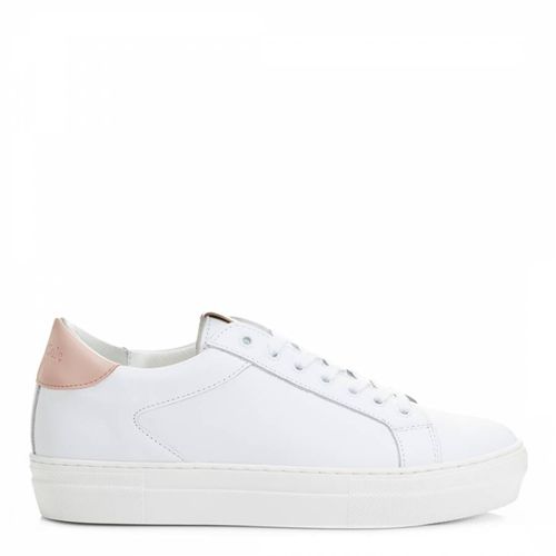 White/Pink Leather Moocher Trainer - French Sole - Modalova