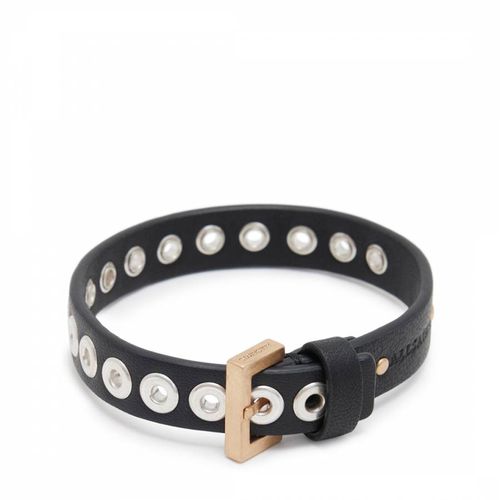 Black Eyelet Leather Bracelet - AllSaints - Modalova