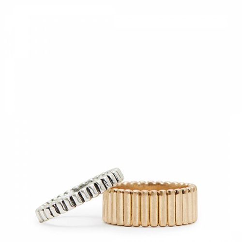 Brass Silver Ribber Ring Set - AllSaints - Modalova