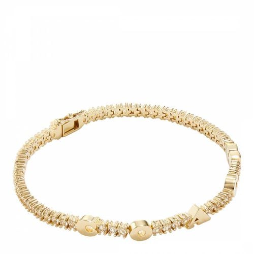 Crystal Gold Logo Tennis Bracelet - Coach - Modalova