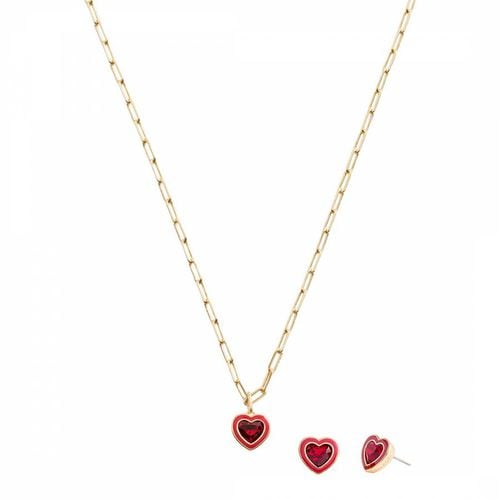 Red Red Heart Earring & Necklace Set - Coach - Modalova